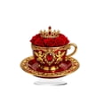 thumbnail image 3 of Adorno de taza de té acrílico para San Valentín | Patrón romántico en forma de corazón | Regalo decorativo multicolor para parejas | Coleccionable elegante de 15 cm para cocina, mesa, oficina, 3 of 9