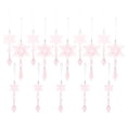 thumbnail image 2 of 15pcs Christmas Tree Decoration Crystal Ornaments - Hanging Acrylic Christmas Snowflake Icicle Drop Crystal Ornaments for Xmas Tree Winter New Year Party Supplies(Red), 2 of 9