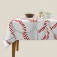 thumbnail image 3 of Wukai Baseballs Waterproof Tablecloth for Kitchen Dining, Fits Square Tables for 2-4 Seats -54"x54", 3 of 7