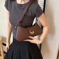 thumbnail image 2 of Minnieouse Bolso de moda de verano de tamaño adecuado para mujer On Go, bolsos cruzados de hombro con cierre elegante para mujer Bolsas de mensajero y de hombro Marrón, 2 of 6
