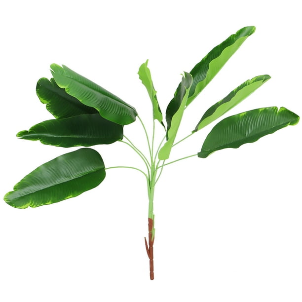 FELTECHELECTR 1 hoja de plátano simulada de 9 ramas, hoja de plátano realista (verde)
