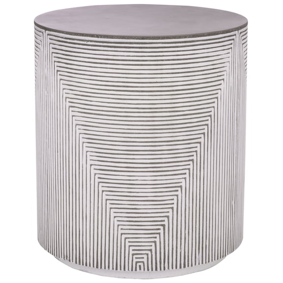 Safavieh Verona Outdoor Modern Cement Round End Table, White Glazed