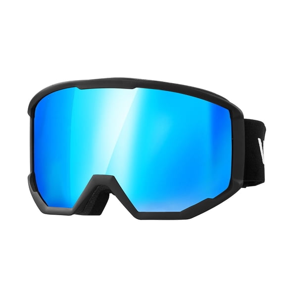 Ski Goggles, Cylindrical Lens with Ice Blue Revo Coating, OTG Anti fog Snow Goggles for Men Women Youth, TPU Frame & Ventilation Structure, Suitable for Skiing, Skating, Snowboarding, Cycling