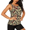 thumbnail image 2 of Xecao Skulls1 print women's scoop neck, loose-fit workout tank tops for the gym., 2 of 9