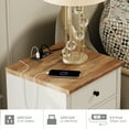 thumbnail image 6 of Set of 2 Nightstand with Charging Station, Bedside Table Built-in Outlets, Wood End Table with Drawer and Storage for Living Room, Bedroom,White/Oak, 6 of 7