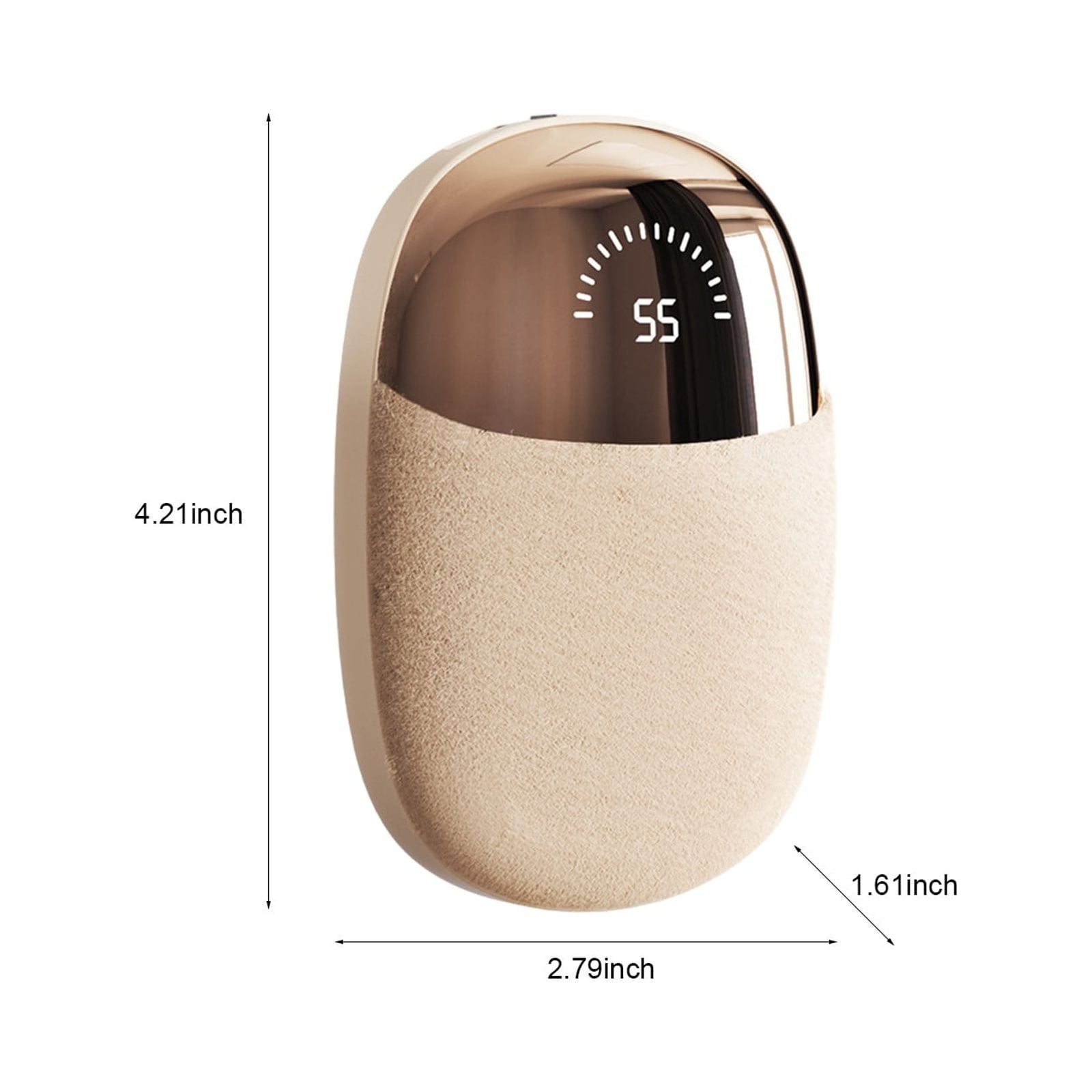 SPOORYYO Intelligent Plush Hand Warmer with Digital Display and Three Temperature Settings, Portable and Rechargeable