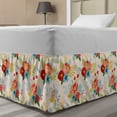 thumbnail image 1 of Botanic Bed Skirt, Pastel Flower Buds Meadow Bouquets Peony Poppy Daffodil Blossoms Spring Pattern, Elastic Bedskirt Dust Ruffle Wrap Around for Bedding Decor, 4 Sizes, Multicolor, by Ambesonne, 1 of 2