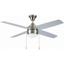 Litex Industries - Aikman 52” Brushed Nickel Finish Ceiling Fan with 4 ABS Blades & LED Light Kit - AK52BNK4L - Damp Locations
