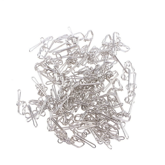 FUEENIRVA 100 Pcs Crochets de Rideaux en Métal pour Murs en Forme de Papillon Argent