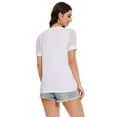 thumbnail image 7 of Women's V Neck Tops Puff Sleeve with Swiss Dot T-Shirts Summer Casual Loose Tshirts, 7 of 7