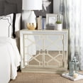 thumbnail image 2 of SAFAVIEH Juniper Classic Geometric 2 Door Mirror Chest, Antique Beige/Nickel, 2 of 9