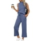 thumbnail image 1 of Conjunto de atuendo SAMPEEL Summer para mujer, pantalones anchos, color azul M, 1 of 6