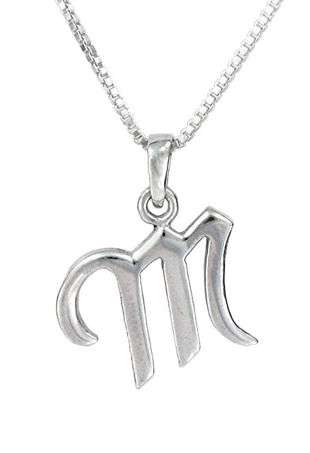 Sterling Silver Initial Charm Necklace 