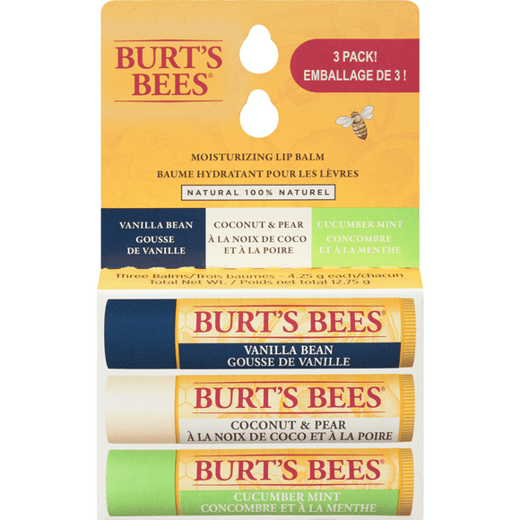 Burt's Bees 100% Natural Origin Moisturizing Lip Balm, Assorted Flavours with Fruit Extracts 4.25 g