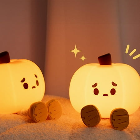 

Squashes Night Light Cute LED Lamp Silicone Bedside Dimmable Rechargeable Pat Nightlight halloween Decorations halloween Outdoor Light Decor halloween Light