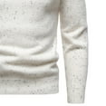 thumbnail image 4 of Mens Base Sweaters Buttons Fitted Plain Pullover Long Sleeve Fall Winter Tops Soft Cotton Knitwear Clothes for Men (XL, White), 4 of 6
