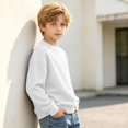 thumbnail image 6 of Abcomgle Boys Long Sleeve T Shirts Size 7-8 Crewneck Fall T-Shirts for Kids Boys Thermal Basic Top for Boys Loose Waffle Boys Tee Tops, 6 of 8