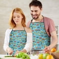 thumbnail image 5 of Cartoon Traffic Vehicles Boats Light Blue Apron-Garden Aprons for Women with Pockets-Cotton Linen Waterproof Kitchen Cooking Gardening Aprons Adjustable for Kitchen,Cooking,BBQ and Salon 33x27 Inch, 5 of 7