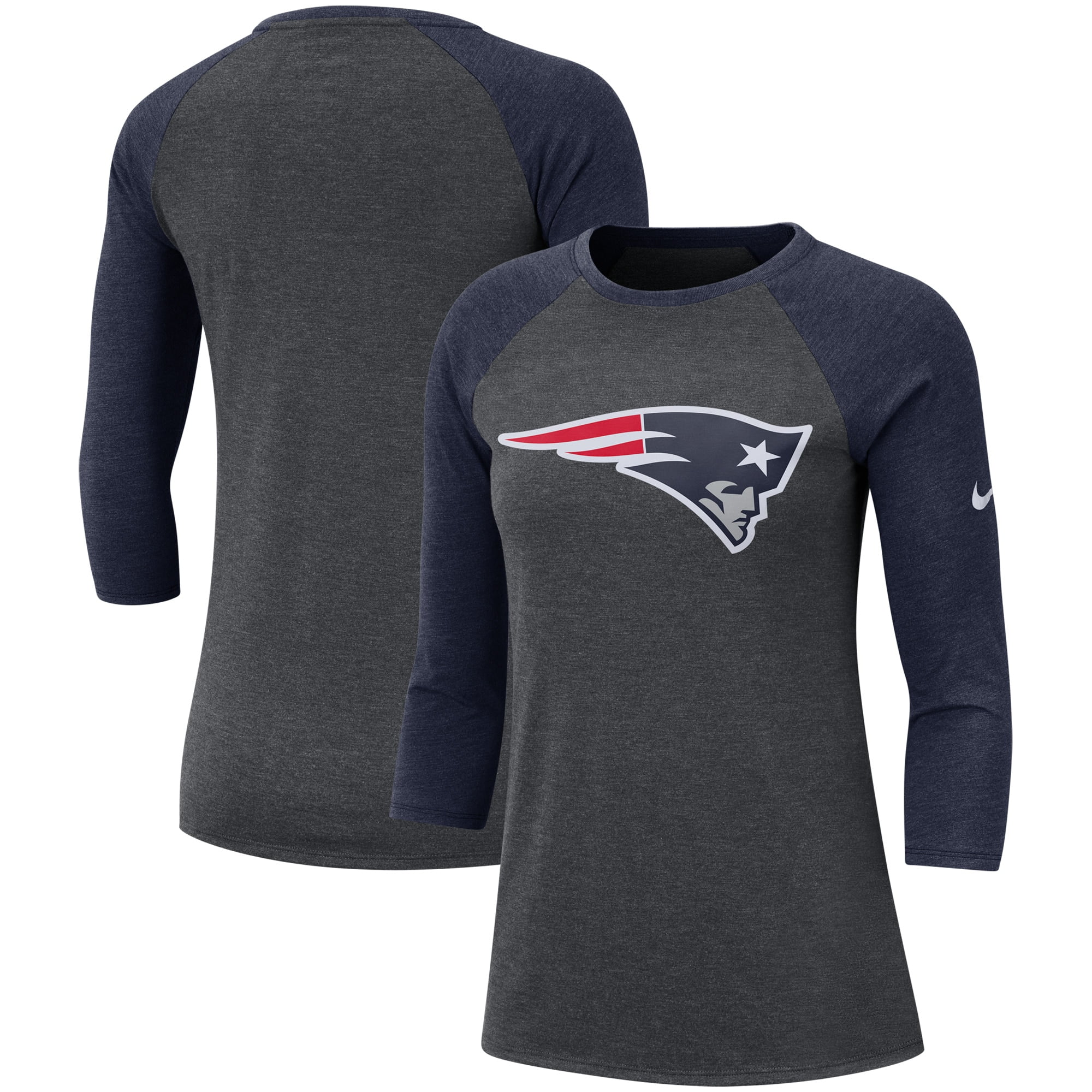 New England Patriots Nike Women's ThreeQuarter Sleeve Raglan Primary