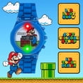 thumbnail image 2 of Accutime Nintendo Super Mario Reloj digital LCD intermitente para niños, espectáculo de luces LED, banda azul vibrante, pantalla fácil de leer, perfecto para niños, 2 of 5