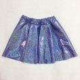 thumbnail image 3 of LUOGENLI Girls Valentine's Day Dresses Size 5 Kids Holiday Party Color Blocking Tutu Carnival Dance Performance Skirt Poncho Cheerleader Sequin Pleated Skirt Blue XXS, 3 of 4