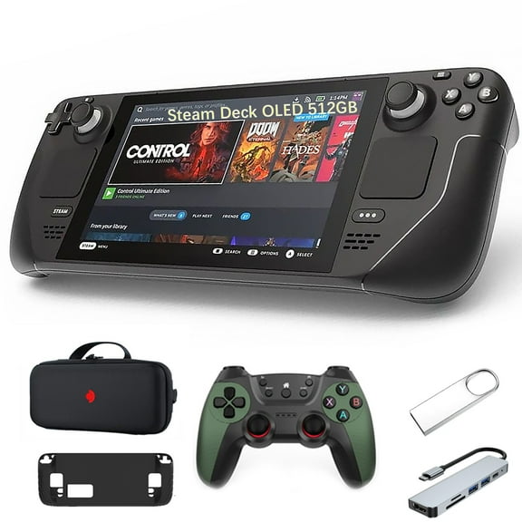 Valve Steam Deck OLED 512GB,7.4" 1280 x 800px Handheld Gaming Console,16GB RAM 512GB SSD,90Hz,Steam OS 3.0,with 5-in-1 Accessory Kit