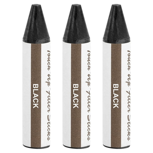 Marcador de relleno de madera, 3 piezas de barras de cera para retoques de madera, negro