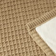 thumbnail image 2 of Narniar Acrylic Waffle Knit to Faux Fur Throw Blanket 50x60 for Bed Sofa Couch Brown Soft Cozy Warm, 2 of 4