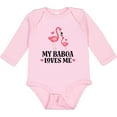 thumbnail image 3 of Inktastic My Babcia Loves Me Flamingo Girls Long Sleeve Baby Bodysuit, 3 of 5