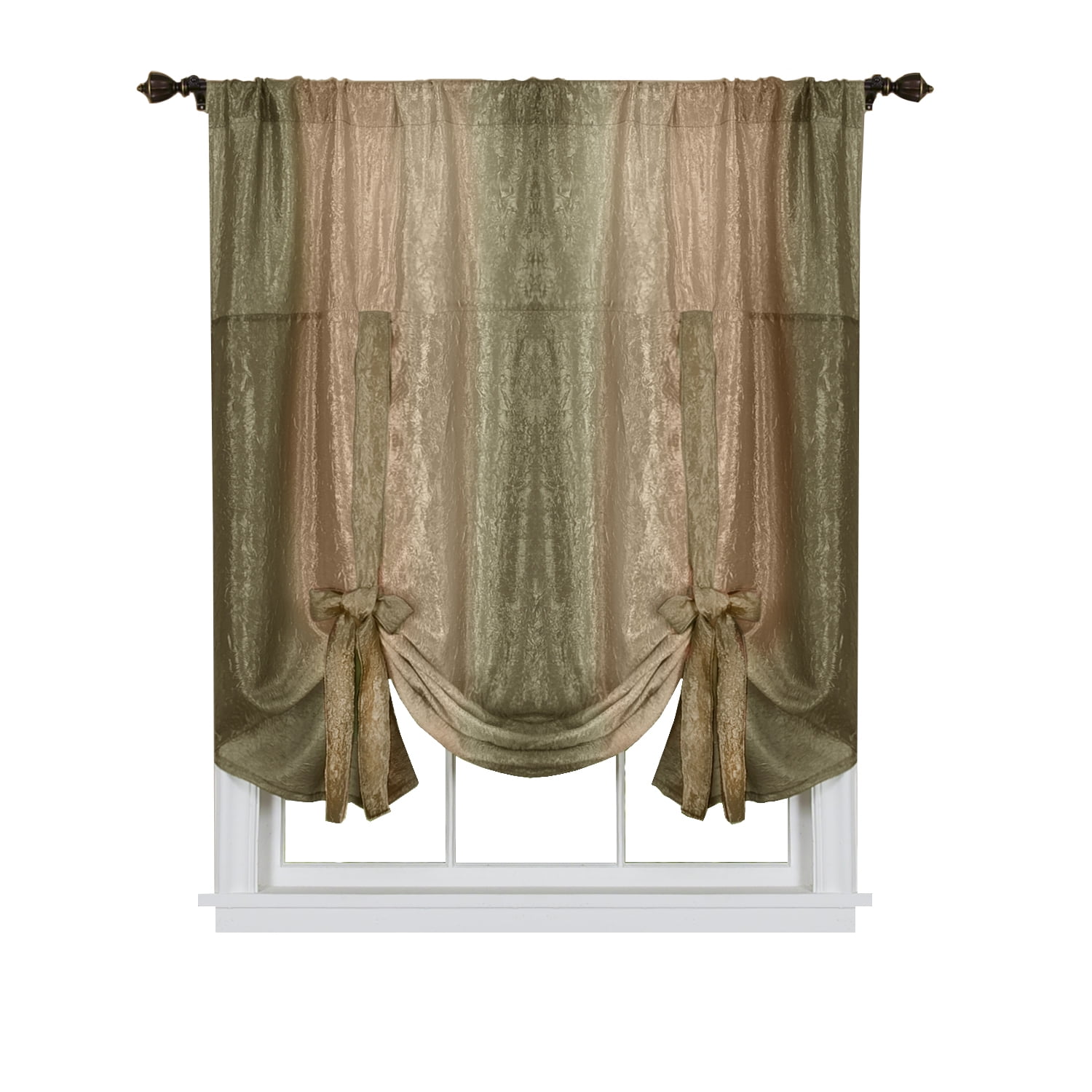 Achim Ombre Earth Striped Modern Window Tie-Up Shade, 50" x 63", Beige