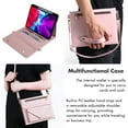 thumbnail image 5 of TECH CIRCLE Business Style Tablet Case for iPad Pro 13-Inch (2024) - Folio Heavy-Duty Case [with Pockets /Card Slots /Shoulder Strap /Pencil Holder] Hands-Free Stand Function Protective Cover, Pink, 5 of 6