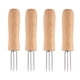 thumbnail image 2 of Billuyoard Soportes para maíz de acero inoxidable, 4 piezas, mango de madera, pinchos de mano, tenedores antiescaldado para barbacoa al aire libre, Utensilios de cocina Billuyoard HA010237-00, 2 of 6