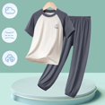 thumbnail image 2 of RMGVDSD Boys Pajama Sets Boys Sleepwear Comfortable Kids Pajamas Homewear Loungewear For Children Soft Breathable Two Piece Outfit Comfort Versatile 3-4 Years, 2 of 3