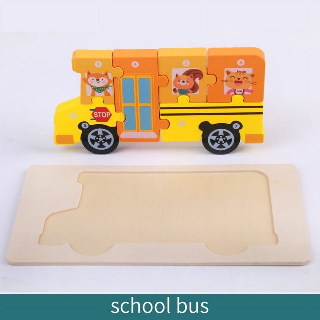 Juguetes educativos cognitivos de madera para educación temprana para niños, rompecabezas estéreo 3D con formas de animales de madera que se acumulan y combinan