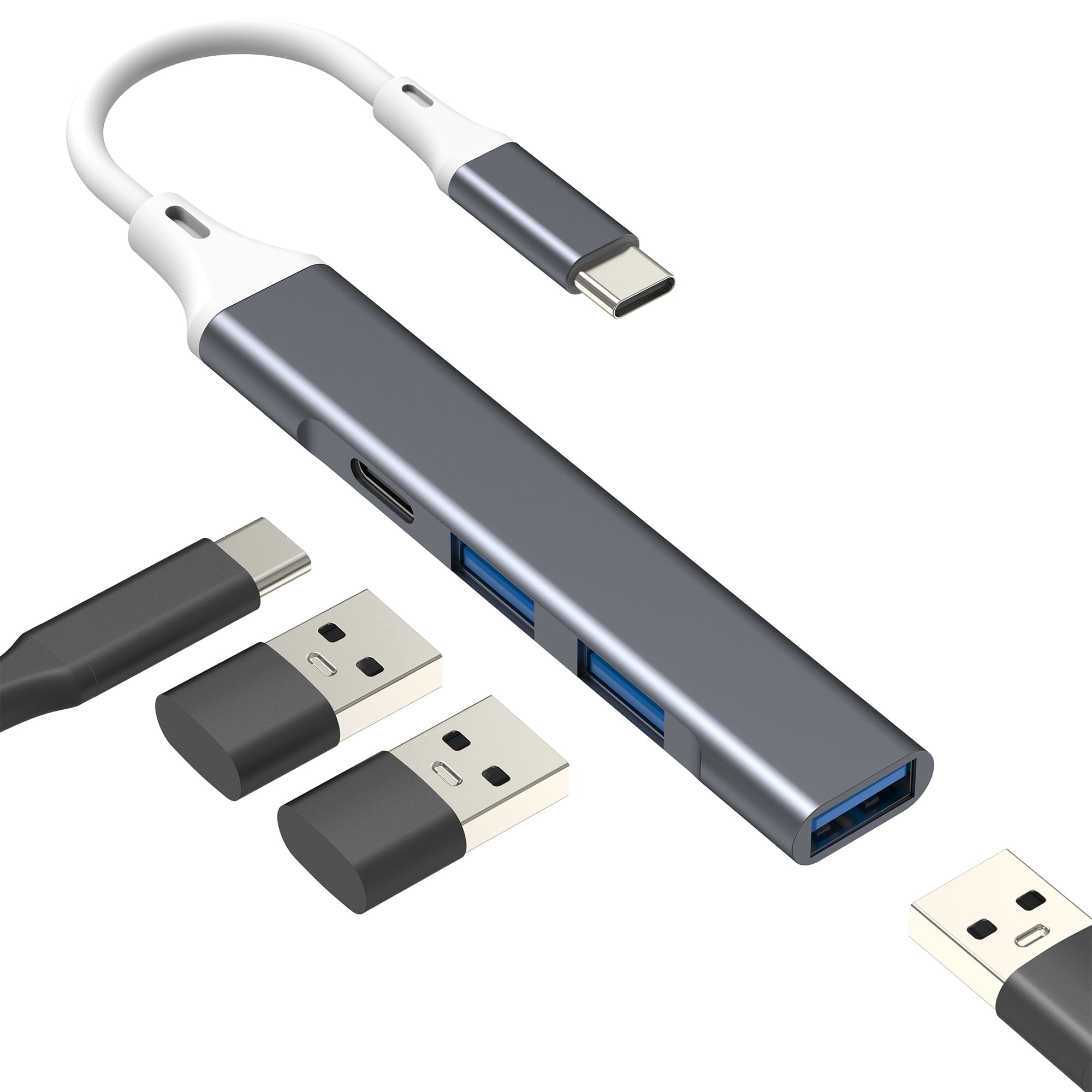 USB C to USB A HUB Type C Charging Port Cable Adapter for Apple Docking Station MacBook for iPhone 17 16 15 for iPad Laptop Converter Card Reader Data Transfer Extender Compatible for Samsung S26 S25