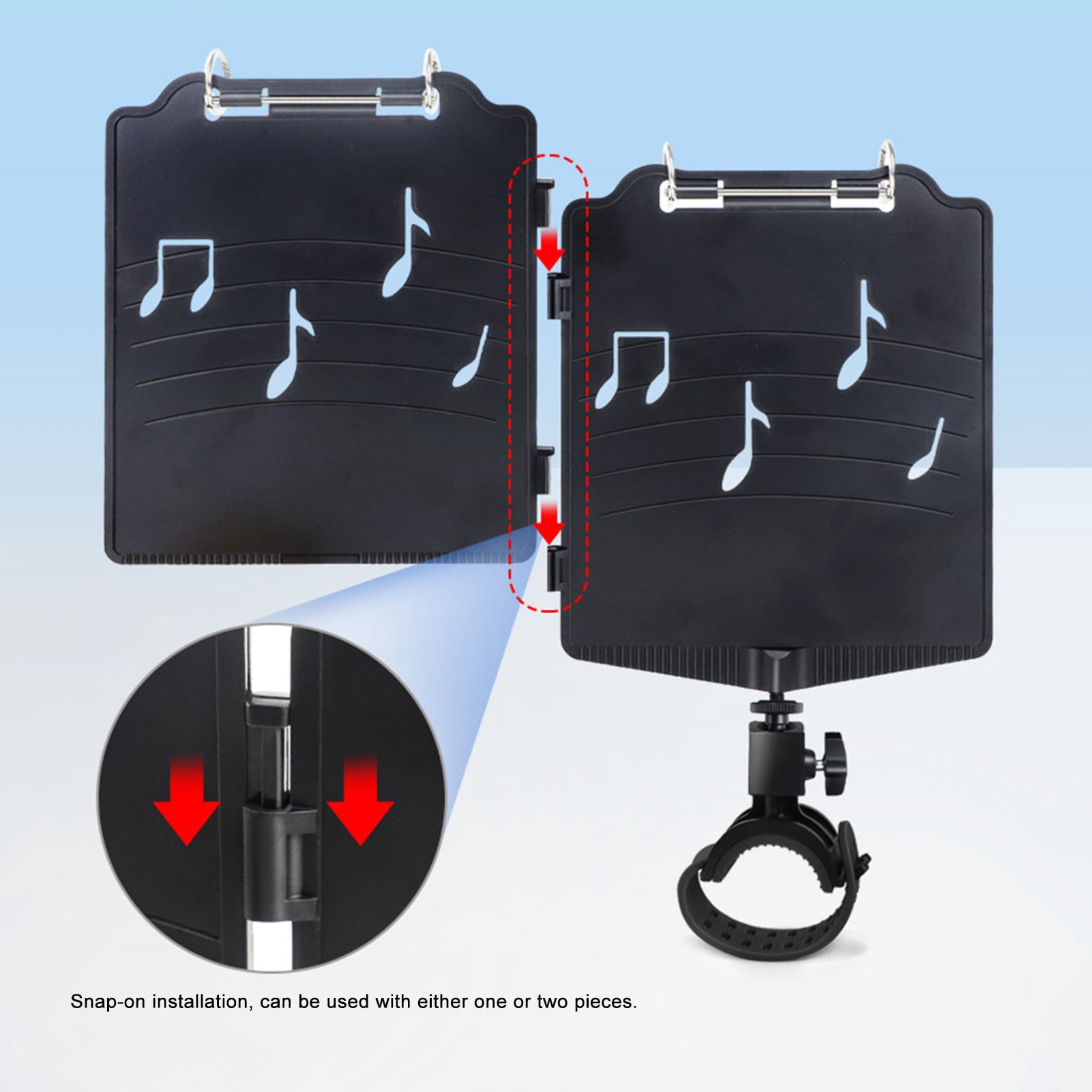 YIFAEUX Trumpet Marching Lyre Adjustable Marching Band Lyre 360-degree Rotation Low Brass Lyre with Sheet Music Folder for Trumpet or Cornet