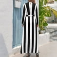 thumbnail image 3 of Black And White Vertical Stripes Women's Long Dress Long Sleeves Dress Vintage Dresses Party Maxi Dress High Waist Dress, 3 of 4