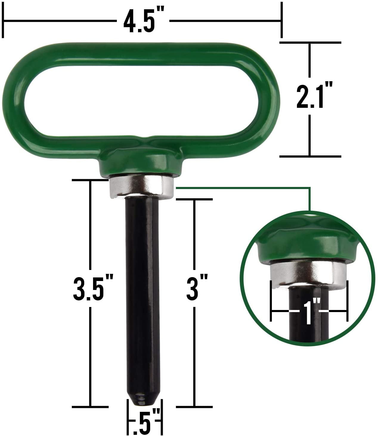Lifetime Limited Warranty Brinly MHPK-12BH Extra-Strong Quick Connect Magnetic Hitch Pin for Tow-Behind Tractor and Riding Lawnmower Attachments and Lawn Trailers with 1/2 Diameter 