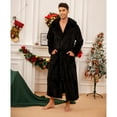 thumbnail image 3 of VULCANODON Mens Robe Big and Tall with Hood,Full Length Plush Robe for Men Long Fleece Bathrobe（Black, Small-Medium）, 3 of 6
