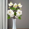 thumbnail image 3 of Spencer 2pcs Artificial Magnolia Silk Fake Flowers 25.6" Faux Flowers Plants for Home kitchen Wedding Festivals Decorations (White), 3 of 11