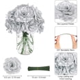 thumbnail image 2 of "Artificial Rose Flowers Head with Stem, Silver Silk Fake Rose for Wedding Bouquet, Party, Home Decor, DIY, Baby Shower Centerpieces, Tables Decoration, 2 of 4