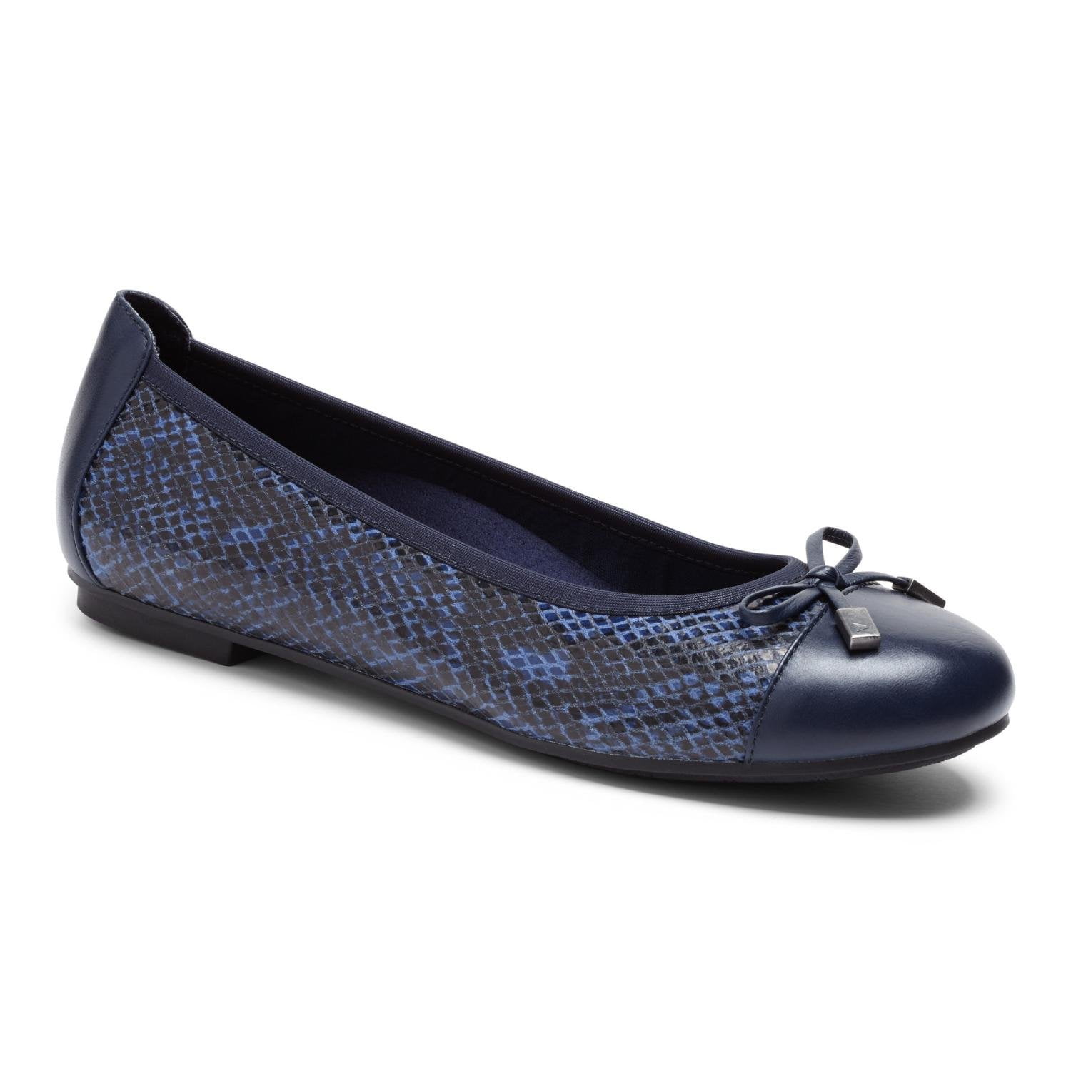 Vionic Vionic Women's Spark Minna Ballet Flat Navy Snake 6.5W