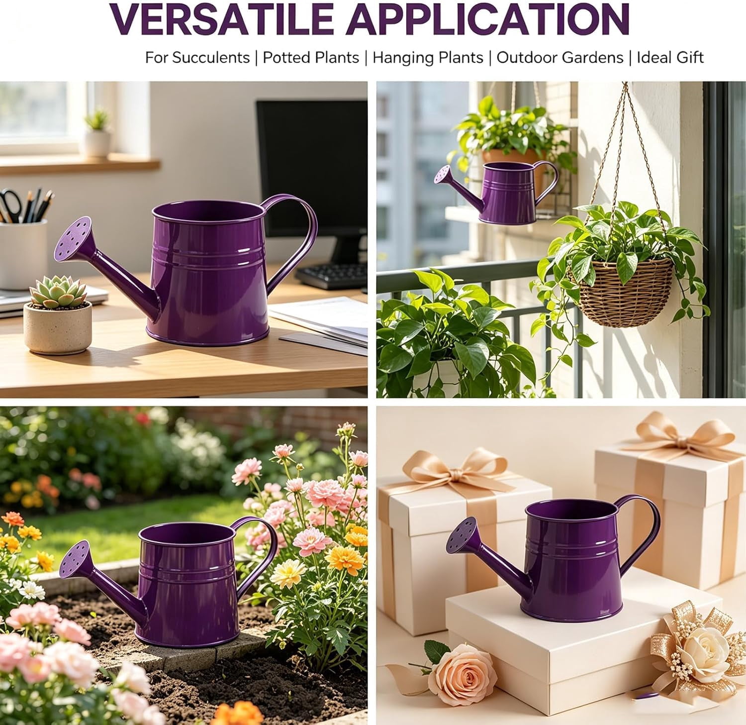 Watering Can Gardening Tool Accessories, Sprinkling Can 1L Metal Flower Garden Watering Can for Outdoor Indoor Plants Lawn Garden