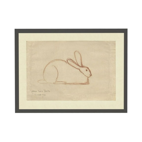 WFSposter Framed Canvas Prints Art Vintage Decor, Sketch Easter Rabbit Antique Painting, Rustic Spring Wall Art for Living Room Bedroom Home Bathroom Wall Decor, 12x16in