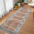 thumbnail image 2 of Hasoo Area Rugs 2' x 6' Runner Rugs for Living Room Boho Vintage Rugs Floral Bedroom Rugs, Brick Red, 2 of 5