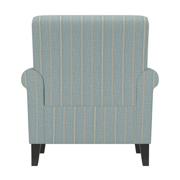 Copper Grove Sankt Rolled Arm Chair Turquoise Stripe Striped Pattern