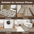 thumbnail image 2 of MeyJey Kitchen Rug Set 3 Piece, Non Slip Machine Washable Mats for Home Floor and Living Room, Brown, 2 of 7