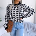 thumbnail image 6 of IROINNID Reduced Womens Sweater Round Neckline Pullover Sweater Graphic Prints Leisure Short Length Long Sleeve Autumn and Winter Hollow Sweater Tops, 6 of 8