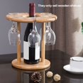 thumbnail image 3 of Estante para Copas de Vino, Soporte de Madera de Bambú Natural para Almacenamiento de Copas de Vino, Soporte de Sobremesa para Copas de Vino, 3 of 5