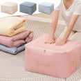 thumbnail image 1 of Satin Quilt Storage Bag Large Capacity Organizer | Durable Polyester with Transparent Window | Reinforced Handles Two-Way Zipper | Foldable Washable Storage for Blankets Comforters 54x42x30cm, 1 of 6